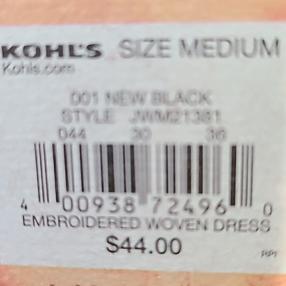Mudd Black Dress w/Colorful Embroidered Design on Front, Size Medium , NWT - Picture 9 of 10